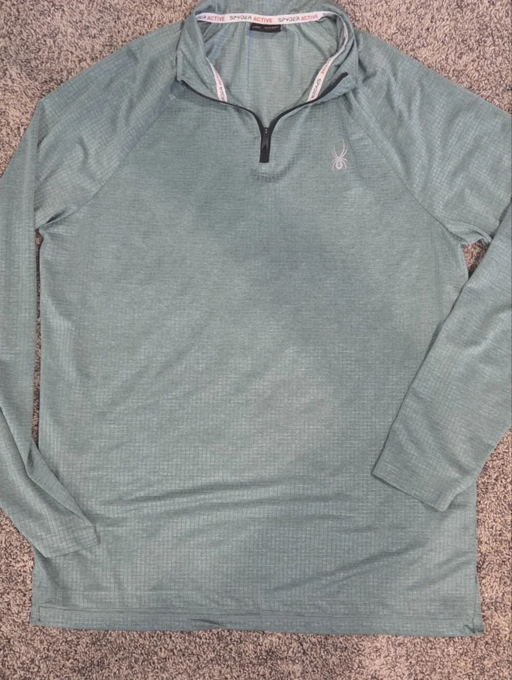 Spyder Men's Teal Quarter-Zip Performance Pullover